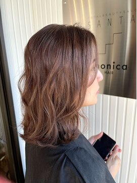 モニカ ヘアー(monica Hair) ミディアム アッシュブラウン レイヤーカット シースルーバング