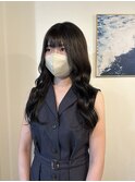 20代30代ブリーチなしグレージュカラーロング韓国ヘア