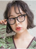 大人可愛い20代30代40代黒髪前下がりひし形小顔ボブ