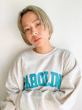 ホネン(honen) 薬院【honen】刈り上げボブマロンベージュくすみベージュ