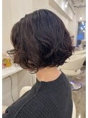 グレイヘアさんも◎ふんわり癖毛風ボブパーマ【恵比寿KIMIDORI】