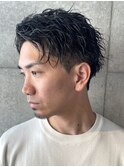 ツイストスパイラル　フェザーパーマ　刈り上げ　オールバック