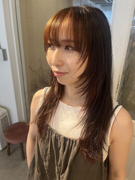 ハク アトリエ(HaKU atelier) ローライト×シースルーバング艶レイヤーロングブランジュ