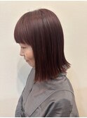 20代30代40代50代大人可愛いモーヴカラーセミディ