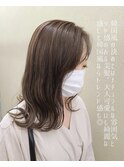 小顔見え☆顔周りレイヤー&グレージュ