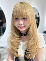 ヨロ 上野(YOLO)&nbsp;ハイライトカラーミルクティーベージュケアブリーチダブルカラー