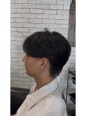 メンズセンターパート