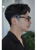 大人渋いニュアンスパーマ　ルーズスタイル