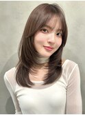 人気No.1韓国ミディアムレイヤー×柔らかグレージュ