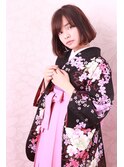 ボブアレンジ　卒業式ヘア　着物ヘア　袴ヘア　綱島美容室
