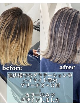 アライブ キチジョウジ(ALIVE Kichijoji) ALIVE吉祥寺 バレイヤージュアッシュブラウンベージュ外ハネボブ