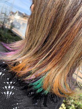 サローネデ アグスティナ バイ サンバンチ(salones de agustina by sanbanchi) 【agustina 明石大久保】インナーカラー×レインボー