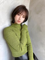 フラッグ ヘアー 天神西通り店(Flag HAIR) マッシュウルフイルミナカラーくびれショート前髪30代