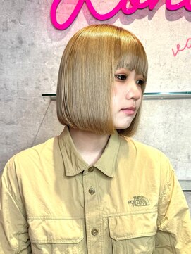 ロンドヴァリー 渋谷店(Lond vallee) ☆ぱつっとボブ×くすみベージュ×髪質改善×姫カットレイヤー