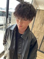 アンソメット 筑後店(UN SOMMET)&nbsp;ツイストスパイラルパーマ　センターパート　マッシュ