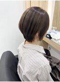 イメチェンホワイトブロンド外ハネボブ美髪ワイドバング韓国黒髪