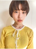 こなれマッシュ/マッシュショート/前髪/マロンベージュ
