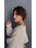 透明感ショート/春カラー/ブリーチなし/顔まわり