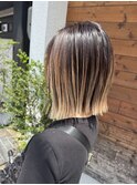 バレイヤージュ ボブ ブリーチ ハイトーン ハイライト 20代30代