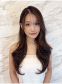 大人上品な中華美女ワンホンヘア×2wayバング×モカベージュ
