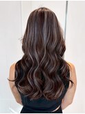 おくれ毛ブリーチ顔周りレイヤー韓国ヘアロング_ba560022