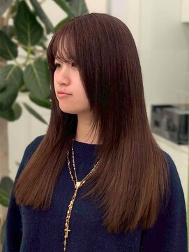 透明感カラー/ショコラブラウン/ストレートヘア