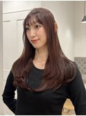 韓国/顔周りレイヤー/ダブルカラー/ベージュ/前髪新潟長岡宮関