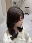 ミディアムレイヤー×顔周りカット×透明感カラー