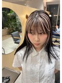 フェイスフレーミングブロンドコントラストカラーミックスカラー