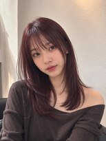 シアバイルーシー(SIA by LUCEY)&nbsp;暖色カラーブリーチなしピンクカラー赤髪ボルドーカラーレッド