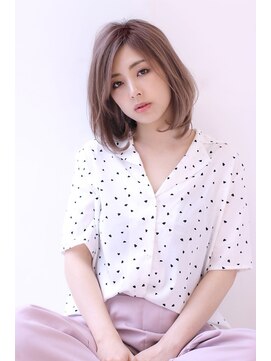 オーロ 宝塚店(ORO) 小顔ボブ抜け感かき上げピンクベージュボブルフネオウルフ濡れ髪