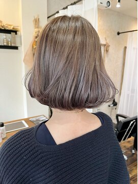 ファンド 千葉(fand) ハイライト/ミニボブ/デザインカラー/オリーブグレージュ