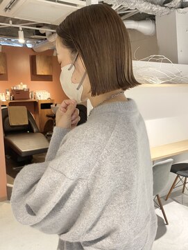 コフィー バイ メルト 吉祥寺(cofy by melt) 【中澤彩乃】切りっぱなしボブチョコレートベージュ外はね透け感