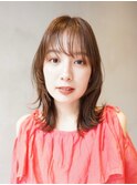 切りっぱなしボブ/くびれミディアム/レイヤーカット