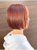 ショートボブ/ピンクブラウン