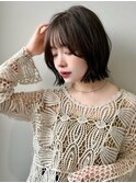 大人可愛い小顔ショート丸みボブウルフカット