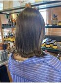 大人可愛い小顔くびれボブダークアッシュグレージュブリーチなし