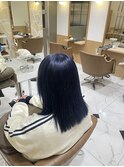 ブリーチ1.5～2回でできるブルーブラックカラー