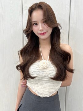 ランテルディ 渋谷(LANTERDIT) アップバング　顔周りレイヤーカット　ブラウンベージュカラー