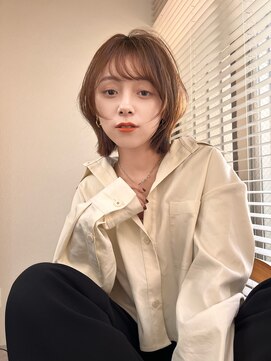 ロンドプロフィール 浦和(Lond profil) 前髪カット顔まわりくびれレイヤー外ハネミディ