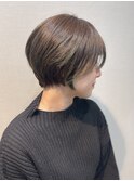 丸みショート オリーブハイライト 20代 30代 40代