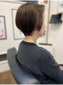 ショートボブウルフ40代50代60代大人かわいいミニウルフ前髪なし