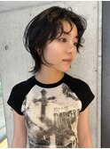 黒髪/個性的/オシャレ/ショートウルフカット/パーマ風