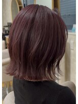 アームズヘアー arms hair&nbsp;切りっぱなしbob×ぶどうcolor
