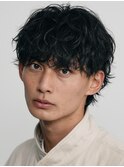 天神メンズパーマルーズパーマシャドウパーマッシュウルフゆるめ