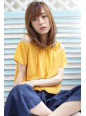 オシャレワイドバング[mignon]女性のツヤ感マットブラウン