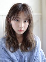 くすみカラー透け感ハイライトカラーセミウェットウエーブ用賀