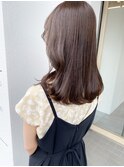 ナチュラルココアブラウン/顔まわりレイヤーカット