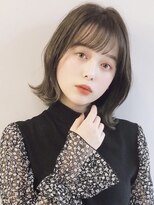 表参道くびれボブ 韓国ヨシンモリ 外ハネボブ オリーブベージュ