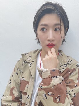 ドロップ(drop) ハイライト外ハネショートスタイル〈表参道/青山/drop〉